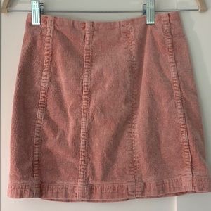 Pink corduroy skirt